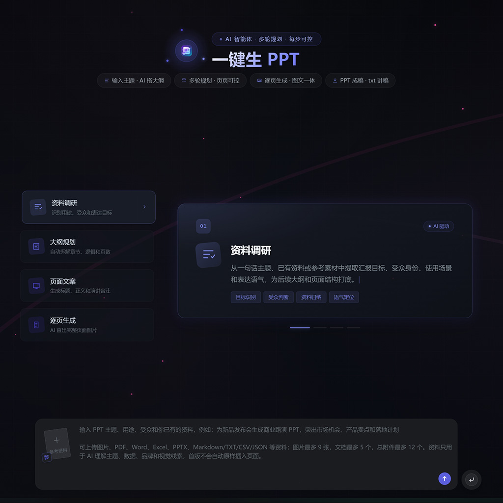 一键智能生成企业汇报PPT